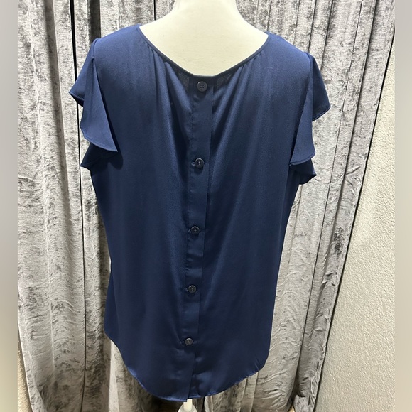 Beautiful Navy Blue Halogen XL blouse - Picture 3 of 5